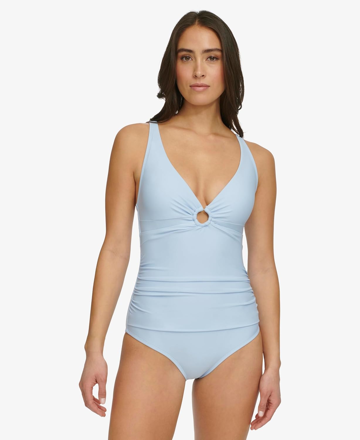 Женский слитный купальник Tommy Hilfiger с вырезом-замочной скважиной, Chambray — фото 2