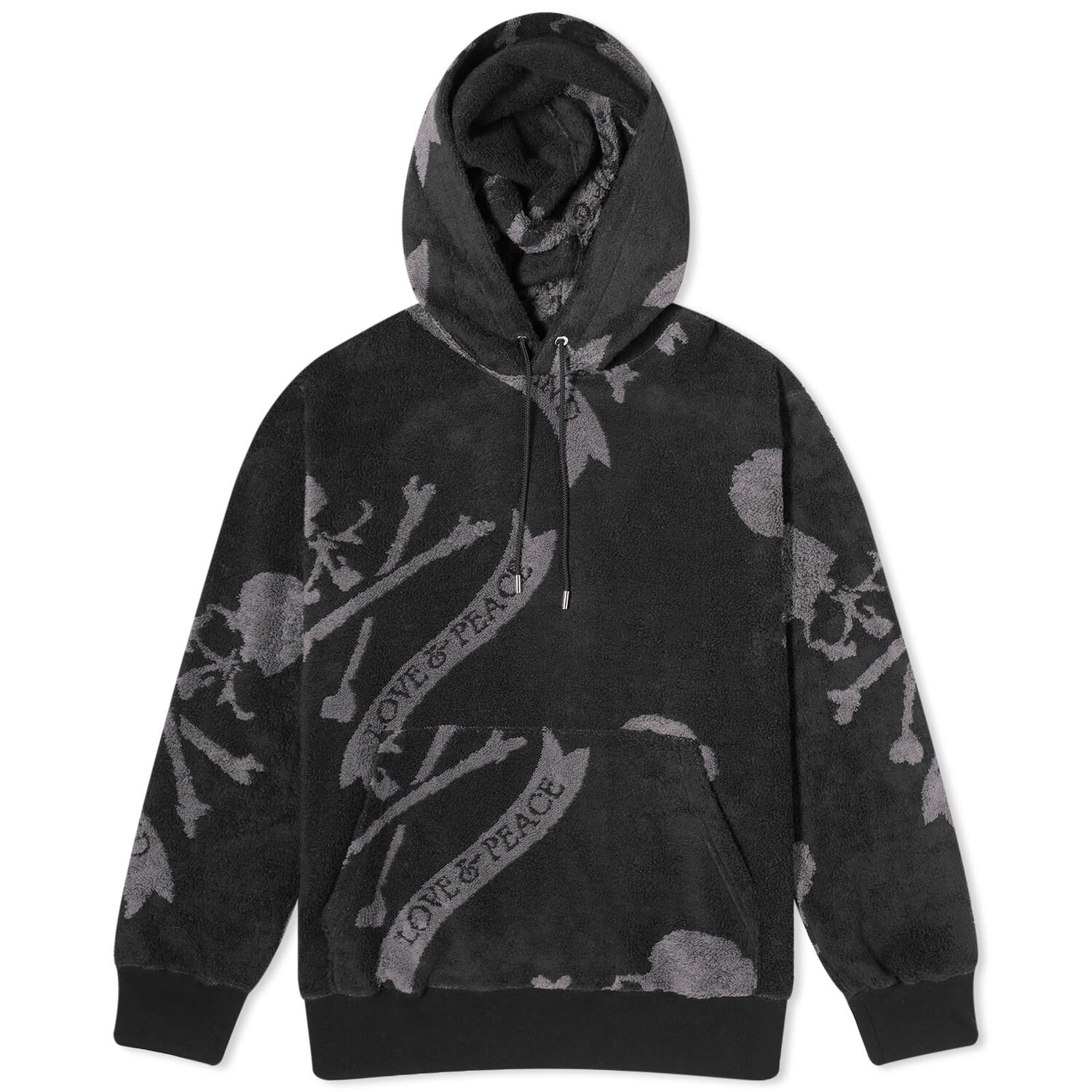 

Худи Mastermind World Terry Cloth All Over Skull Hoodie, цвет Black & Charcoal