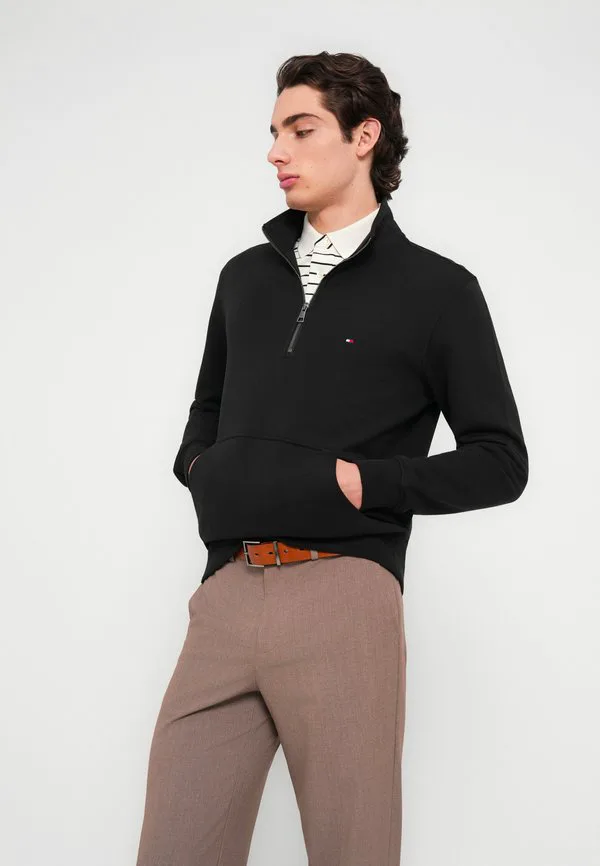 Толстовка с вышивкой флага из махровой ткани на молнии Tommy Hilfiger, Black — фото 4