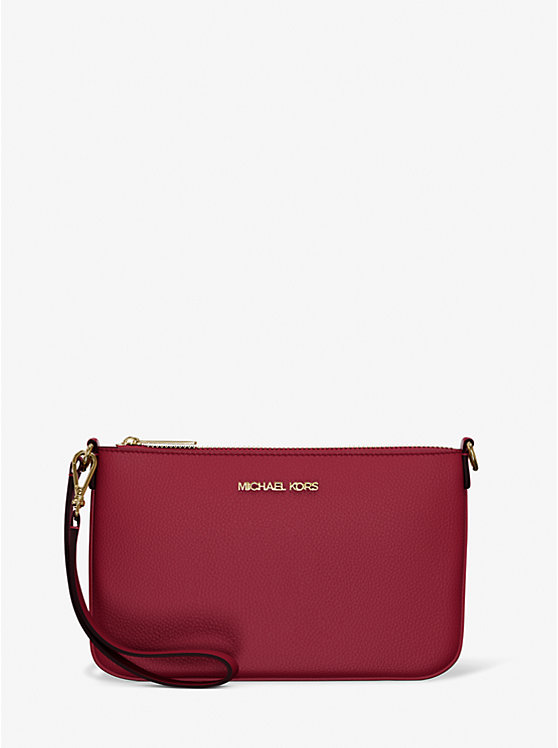 

Маленький кожаный клатч Jet Set из зернистой кожи, трансформируемый Michael Kors, красный