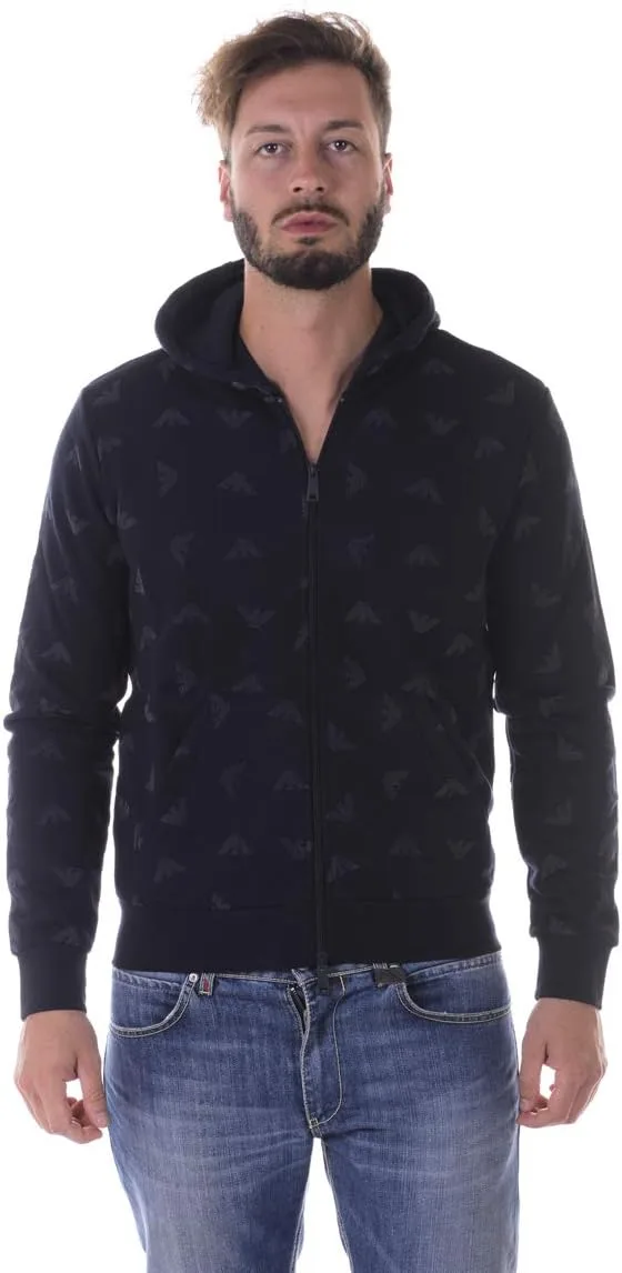 

Emporio Armani мужская худи с полной застежкой-молнией и логотипом All Over