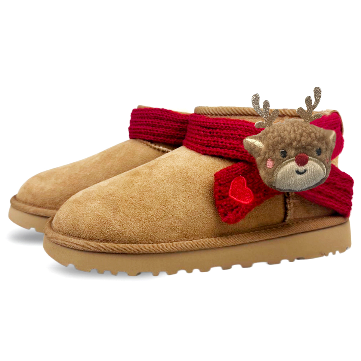 Ботинки Ugg Women's Classic Ultra Mini, каштановый/Рождественский олененок 2 — фото 3