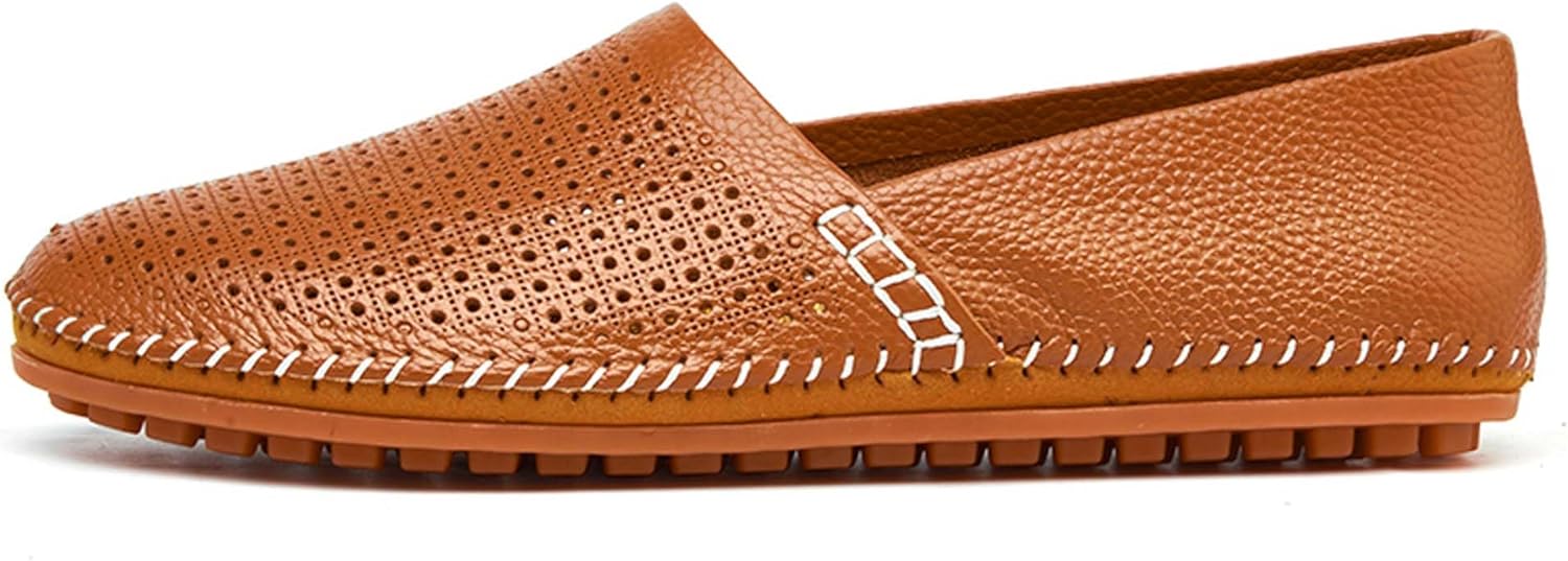 

Мужские кожаные лоферы, повседневные туфли на плоской подошве, легкий дизайн, ручная строчка, удобные, мягкие, стильные, подходят для повседневных поездок, вождения, прогулок, свиданий и других случаев, носка во все сезоны Vtiao, коричневый