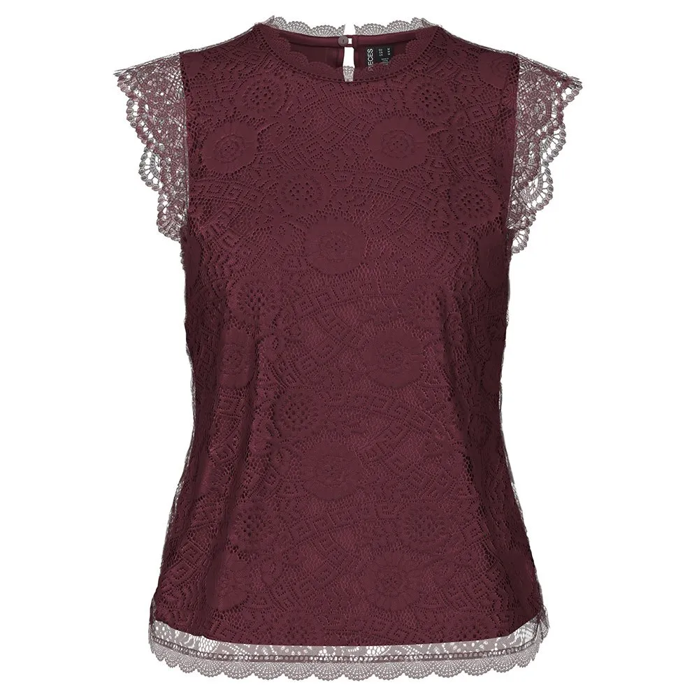 

Блуза Pieces Olline Lace, красный