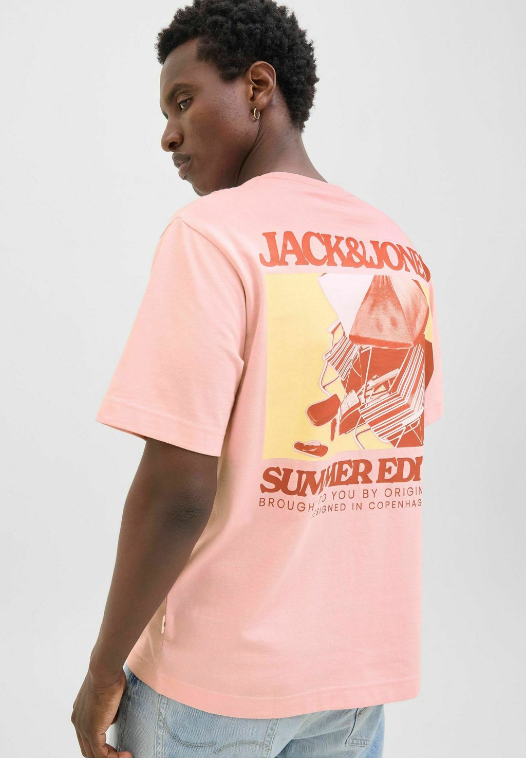 

Футболка с принтом GEDRUCKT Jack & Jones, розовый