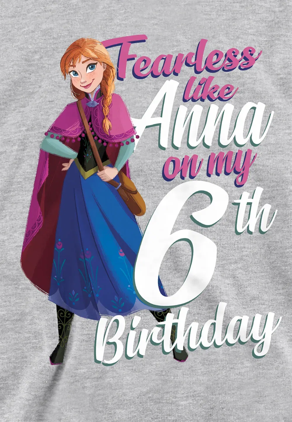 Детский худи с принтом Frozen Fearless Like Anna, Disney, серый — фото 2