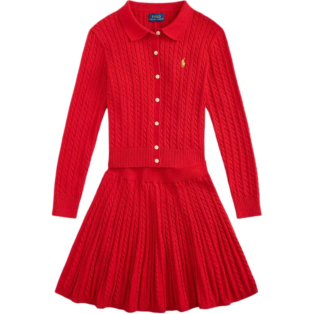 Детский костюм с юбкой Polo Ralph Lauren Teenagers Red Gold Multicolor