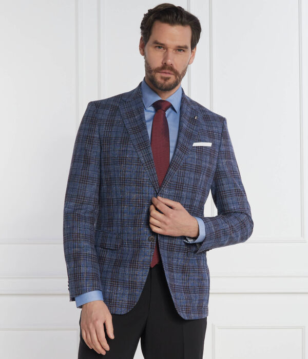 Шерстяная куртка h-hutson-233 Slim fit Boss, синий — фото 3