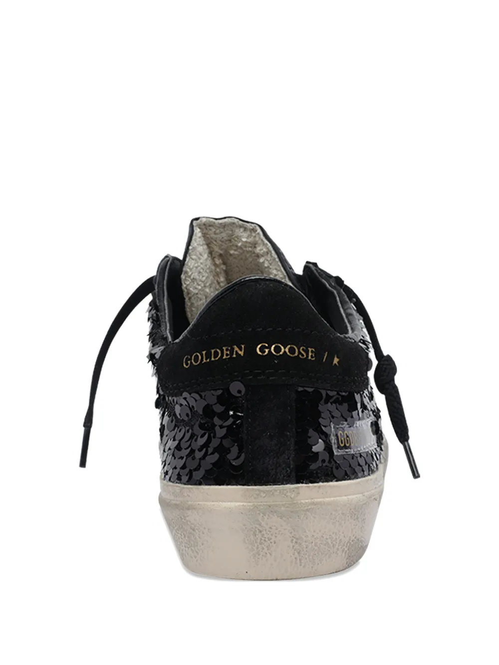 Кроссовки с круглым носком, украшенные пайетками GOLDEN GOOSE, черный — фото 3