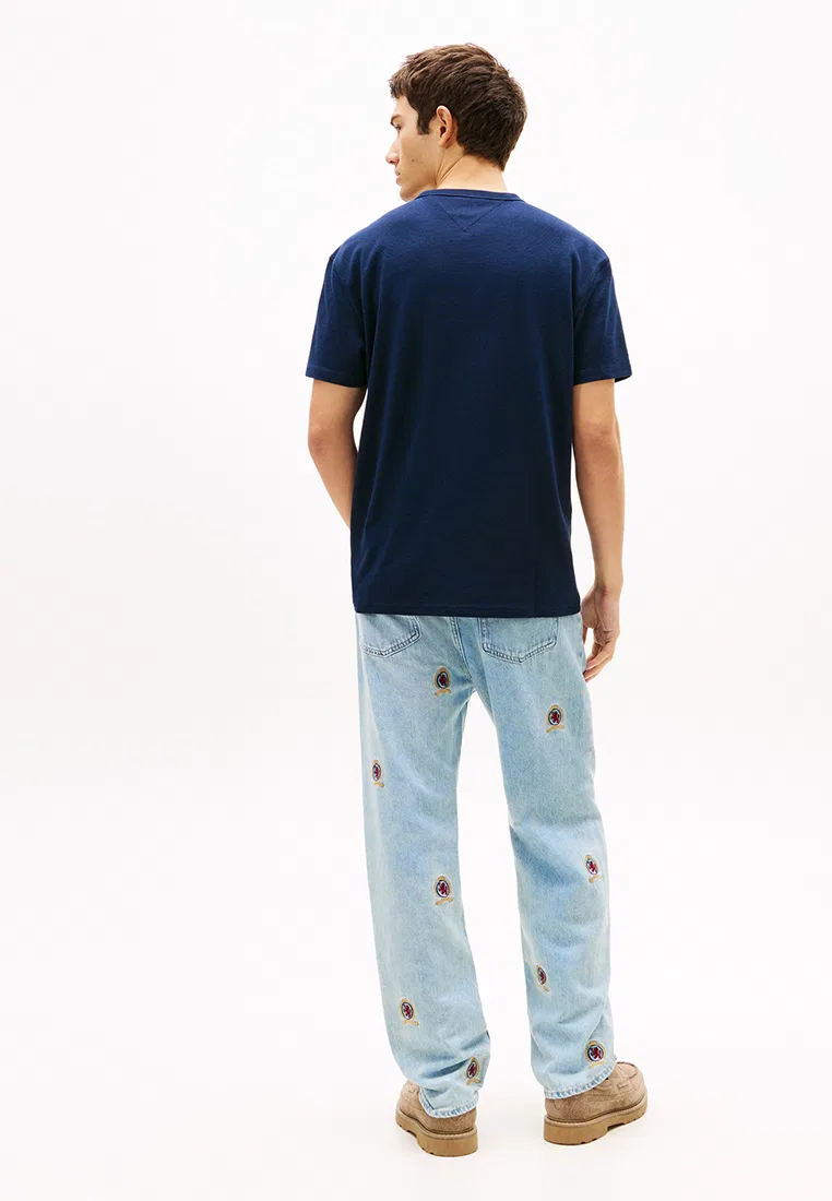 Футболка с коротким рукавом, вафельная, Tommy Jeans Tommy Hilfiger, темно-синий — фото 2