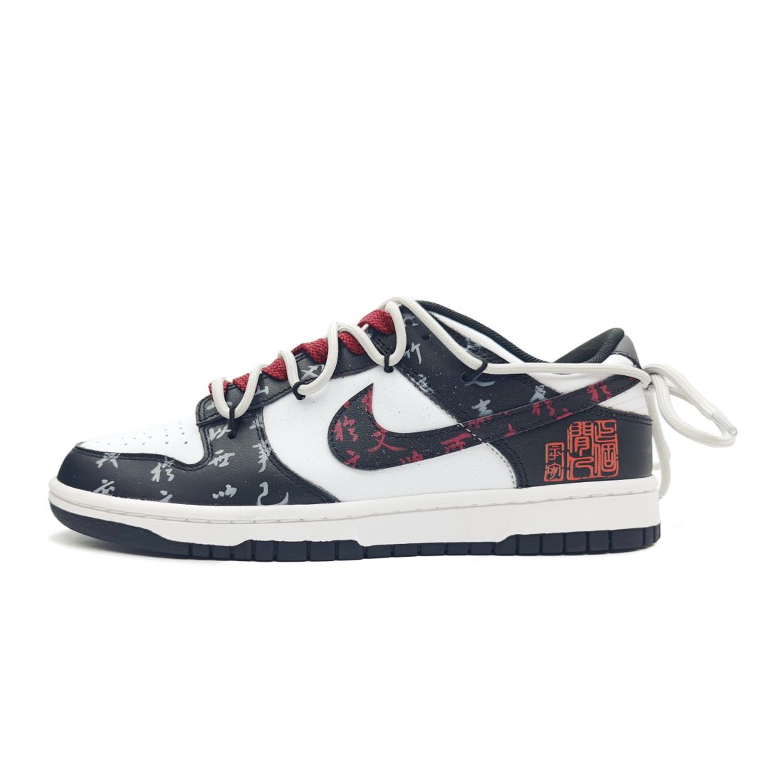 

Кроссовки Nike Dunk Skateboarding Shoes Men Low-top Black/Red/White/Gray, черный