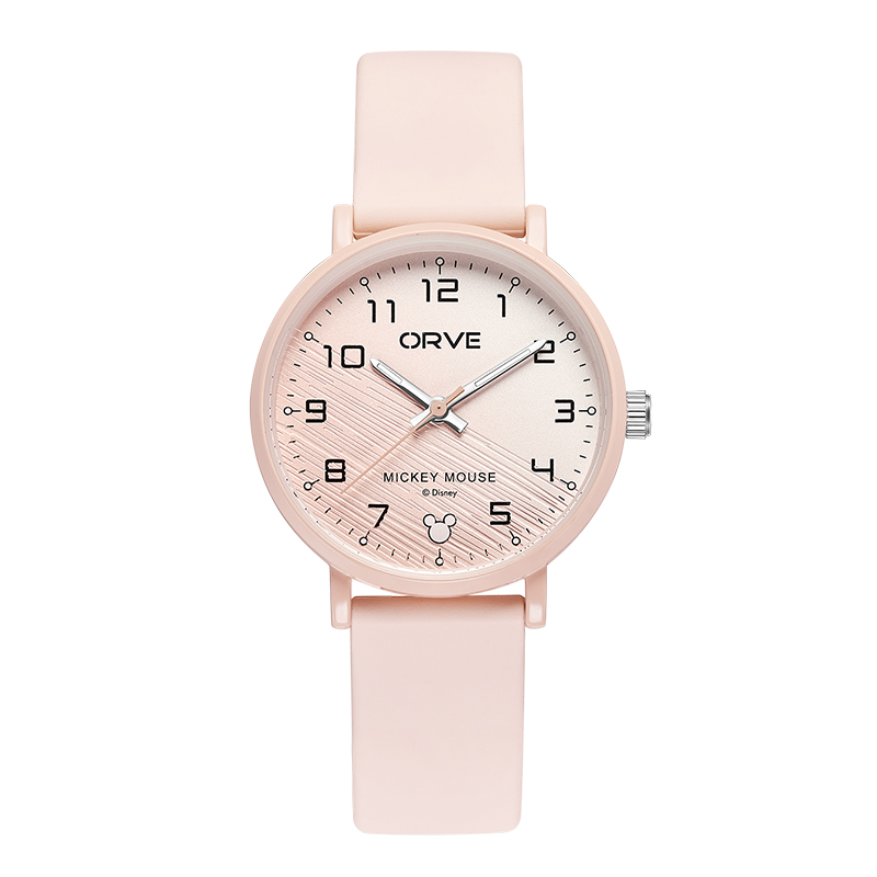 

Disney Часы Mickey Series Quartz Movement Silicone Strap Watch Unisex Pink Watch Dial