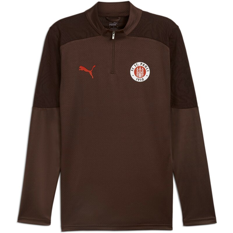 

Футболка fcsp training с застежкой-молнией 1/4 Puma, цвет dark chocolate-puma red