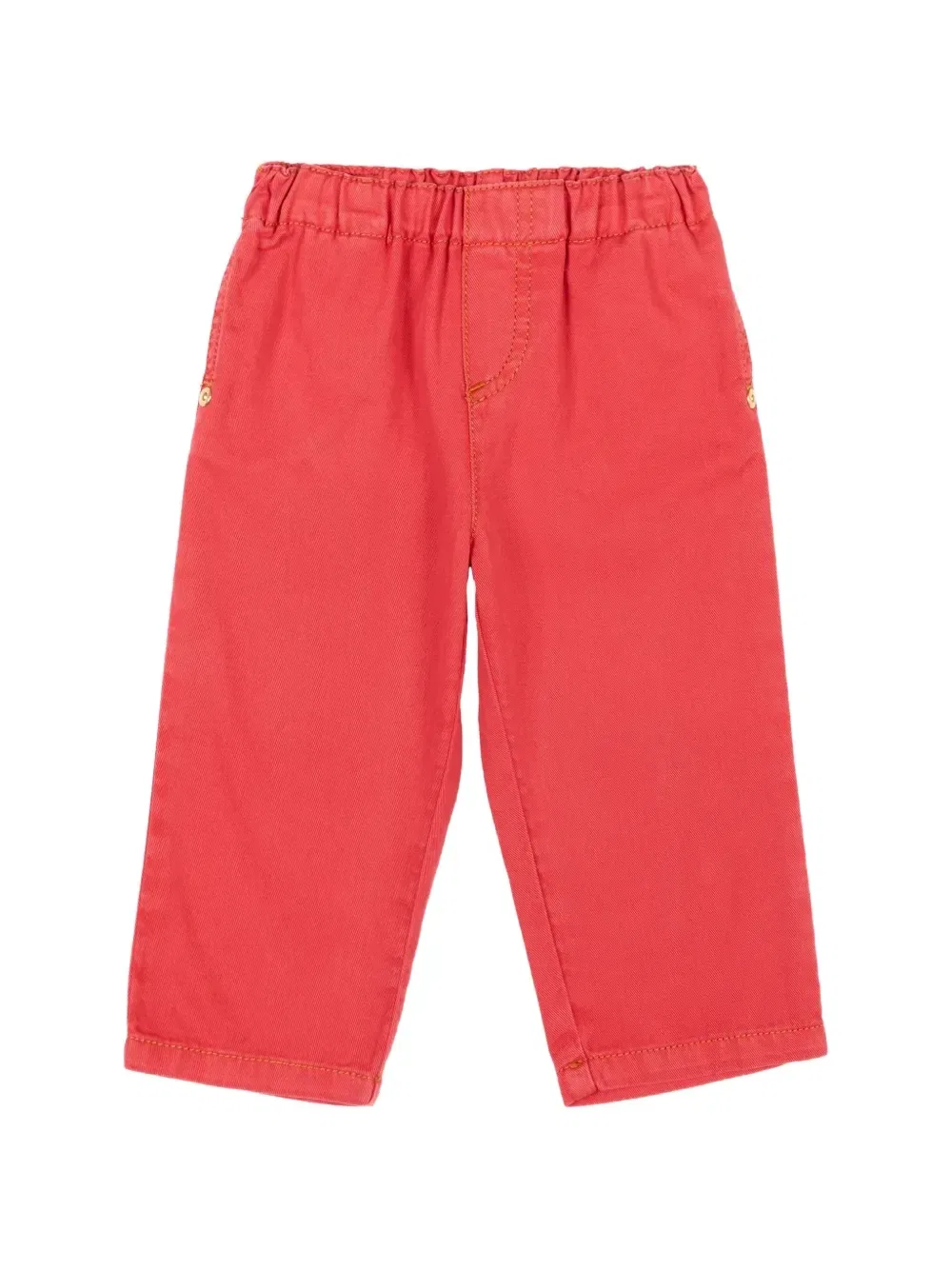 Джинсы с эластичным поясом и нашивкой с логотипом Versace Kids, красный