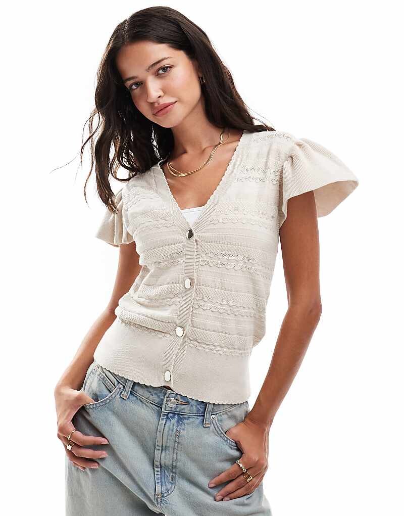 

Кремовый кардиган на пуговицах Morgan с короткими рукавами