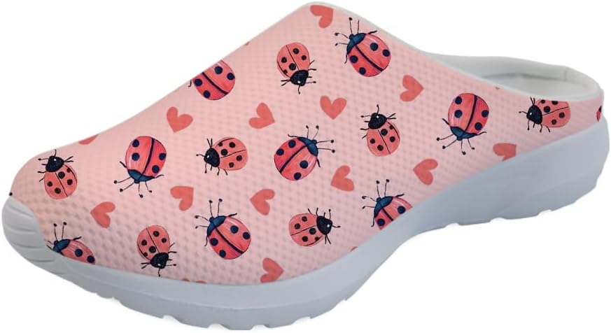 

Кроссовки-мюли Forchrinse Blue Cow для женщин, без задника, с сеткой, на платформе, удобные домашние, и спортивные тапочки, розовый