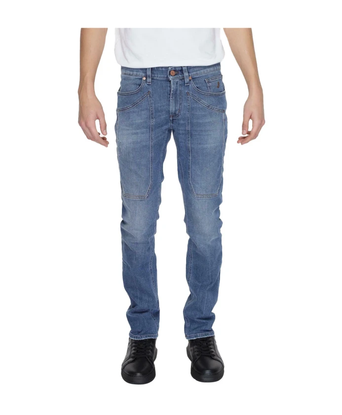 

Узкие синие джинсы из хлопка Jeckerson, синий