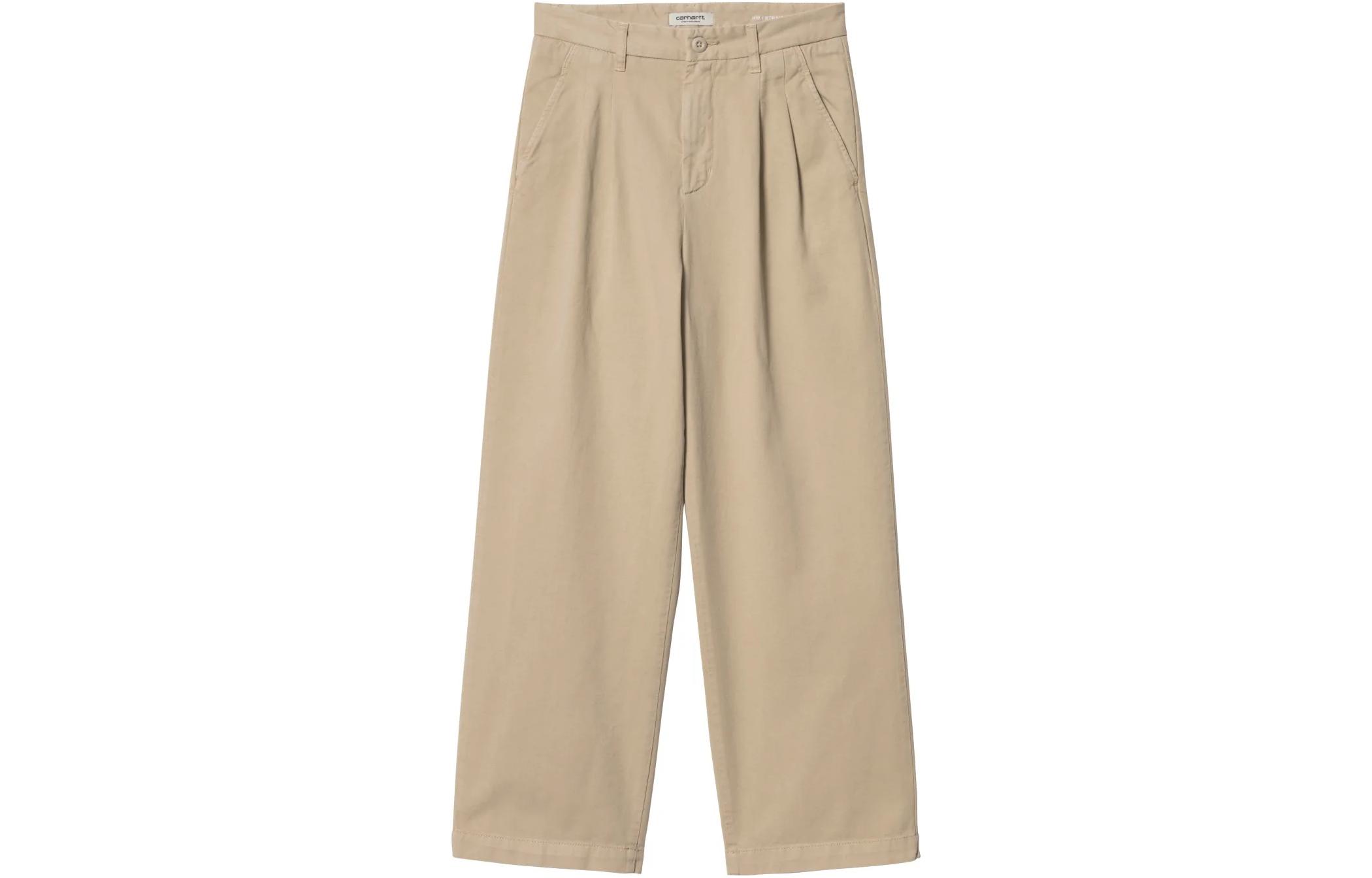 

Брюки Cara Pleated Straight leg Carhartt WIP, хаки