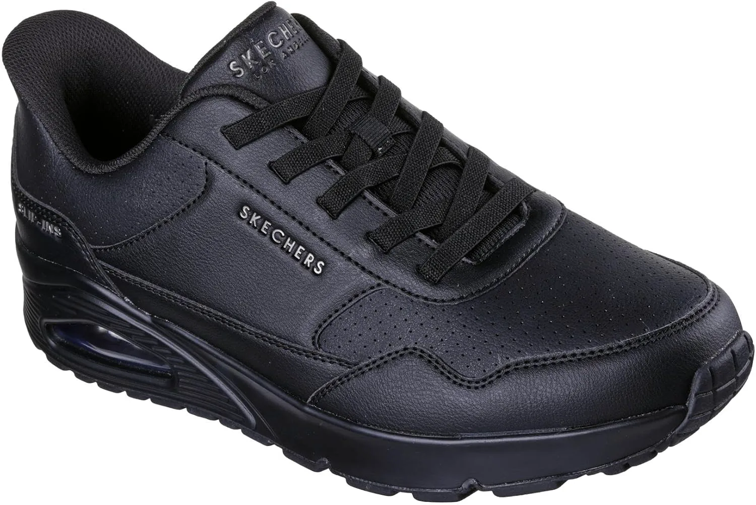 Мужские слипоны Skechers Uno - Banksia Luxe без использования рук, черный — фото 4