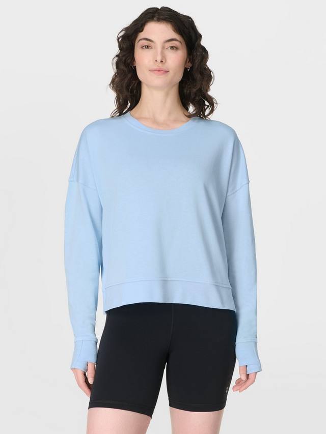 

После занятий укороченный свитшот Sweaty Betty, Breeze Blue