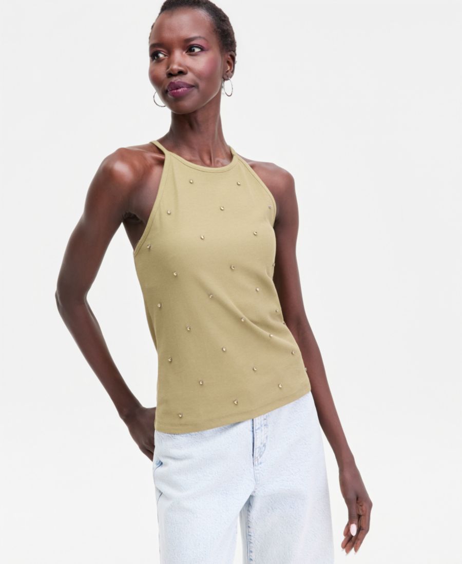 

Женская майка-топ с вышивкой и завязками на шее INC International Concepts, Dried Herb