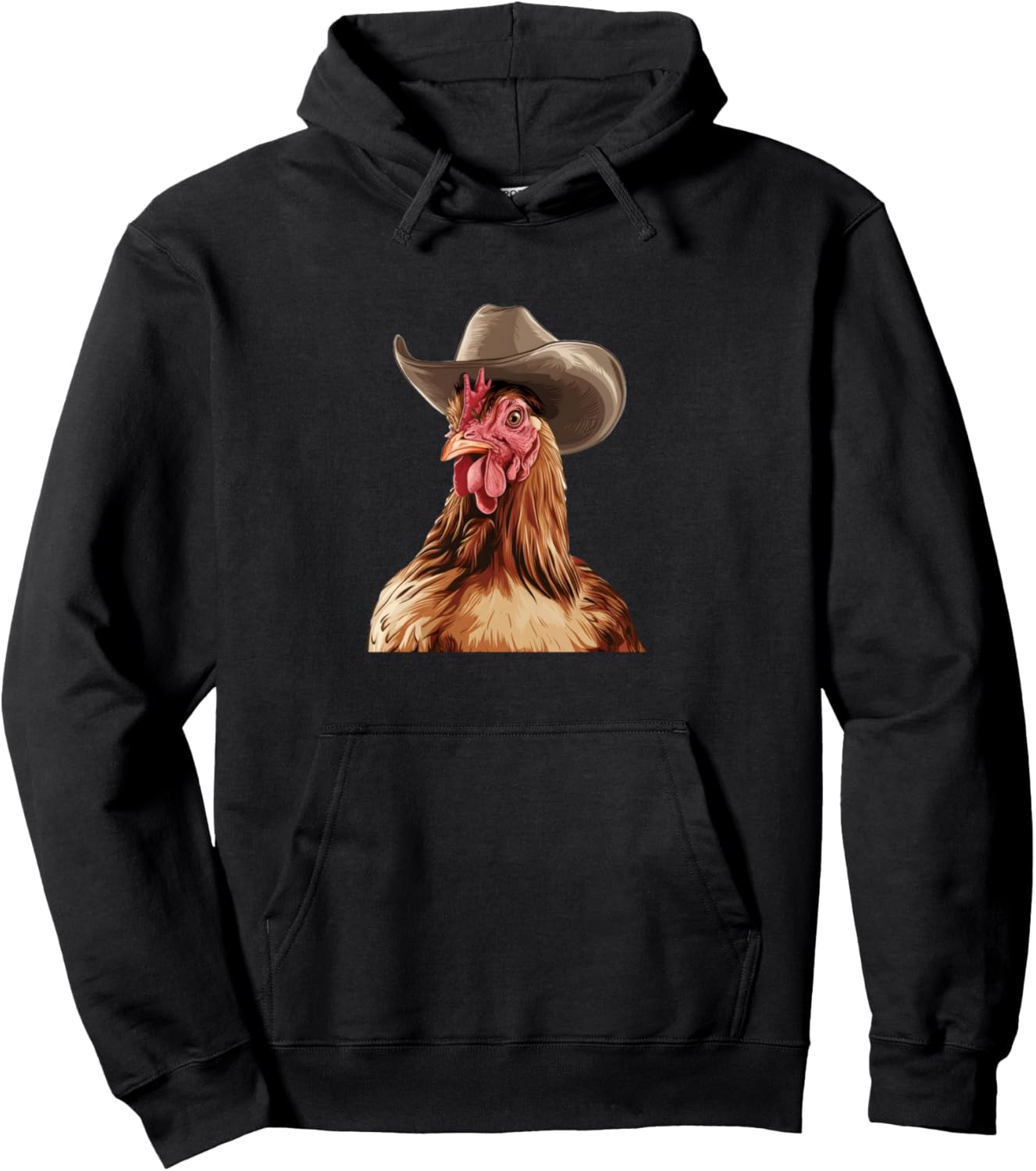 

Толстовка с изображением курицы в ковбойской шляпе Cowboy Chicken Collection, черный