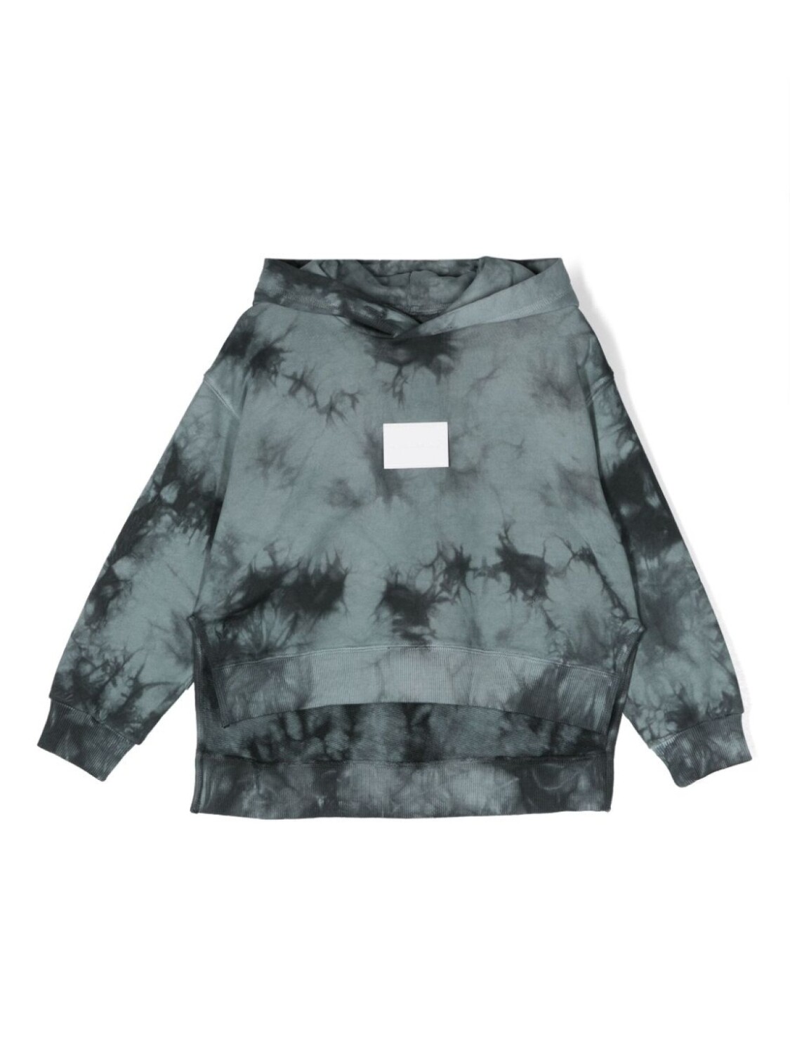 

MM6 Maison Margiela Kids худи с принтом тай-дай и нашивкой-логотипом, серый