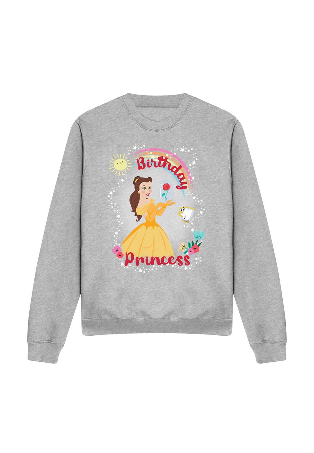 

Толстовка BEAUTY AND THE BEAST BIRTHDAY PRINCESS WITH BELLE AND CHIP Disney, серый