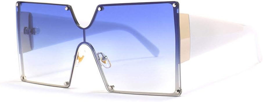 

Большие солнцезащитные очки для женщин, без оправы, цельные солнцезащитные очки с градиентным переходом, роскошные очки в стиле ретро и винтаж для мужчин TKKTLLT, Blue