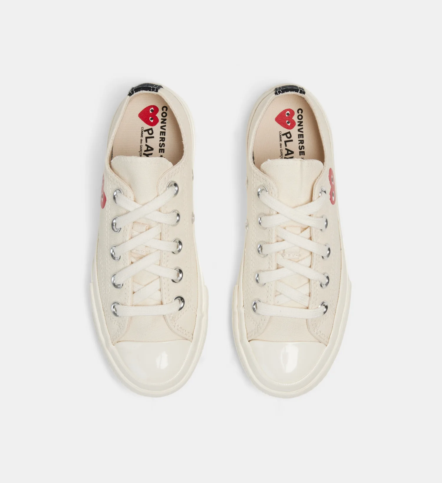 Низкие кеды Chuck 70 CDG OX из смешанного хлопка Converse x Comme des Garçons PLAY, бежевый — фото 4