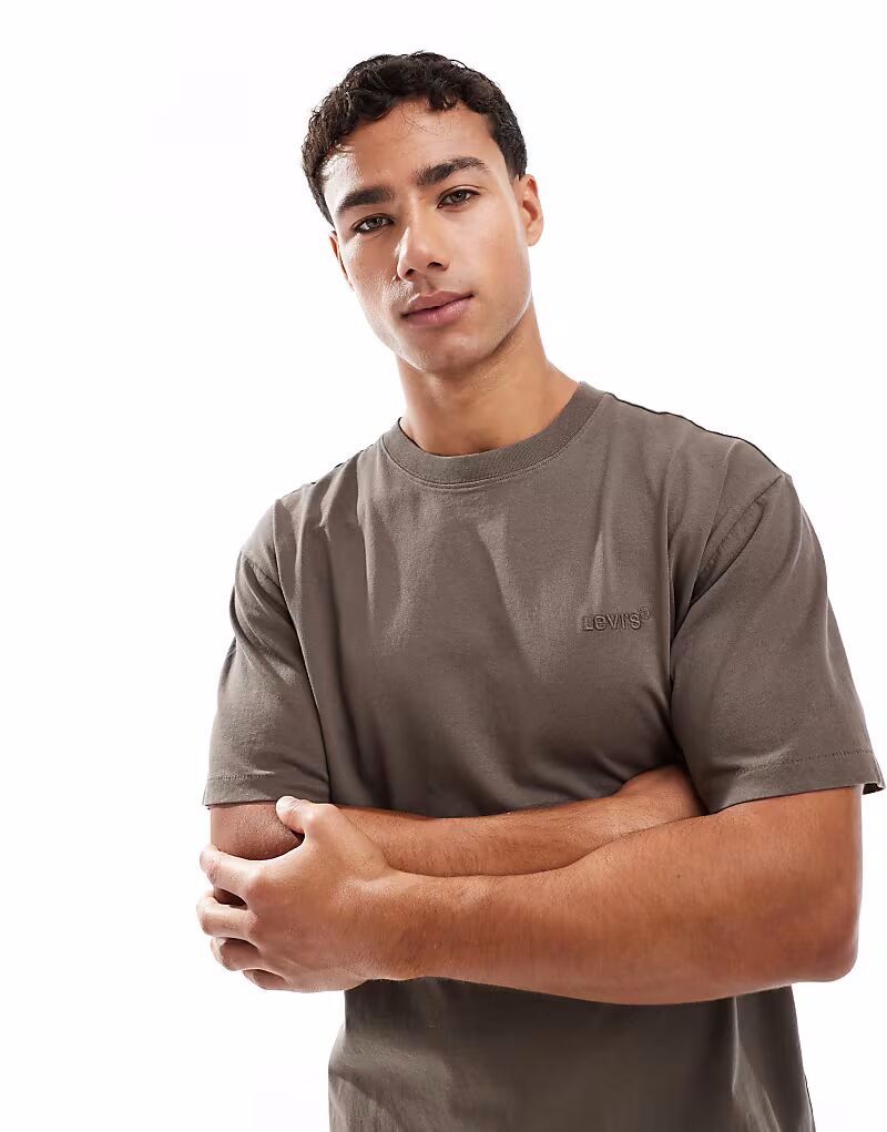 

Футболка свободного кроя с тональным логотипом цвета хаки Levi'S