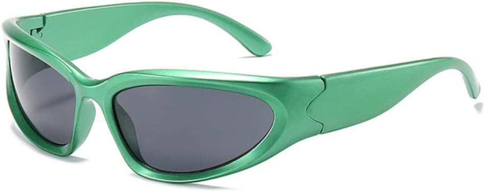 

Солнцезащитные очки в стиле стимпанк для женщин, ретро-зеркальные солнцезащитные очки для занятий спортом на открытом воздухе, черные, винтажные очки для вождения generic, Green