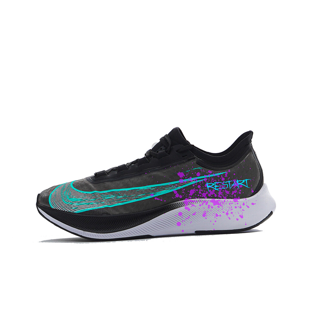 

Кроссовки Zoom Fly 3 мужские низкие черные/белые/зеленые Nike