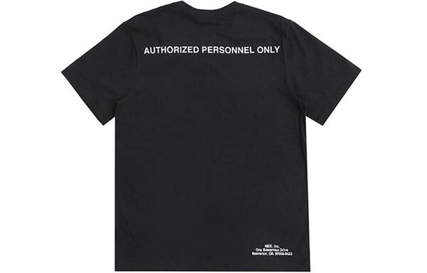 Футболка Nike SS22 Logo Printing Round Neck Short Sleeve Black, черный — фото 2