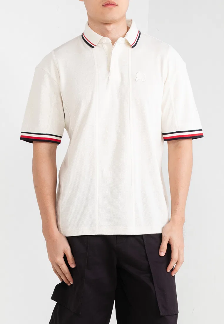 Поло Pique Panelled, THC Tommy Hilfiger, экрю