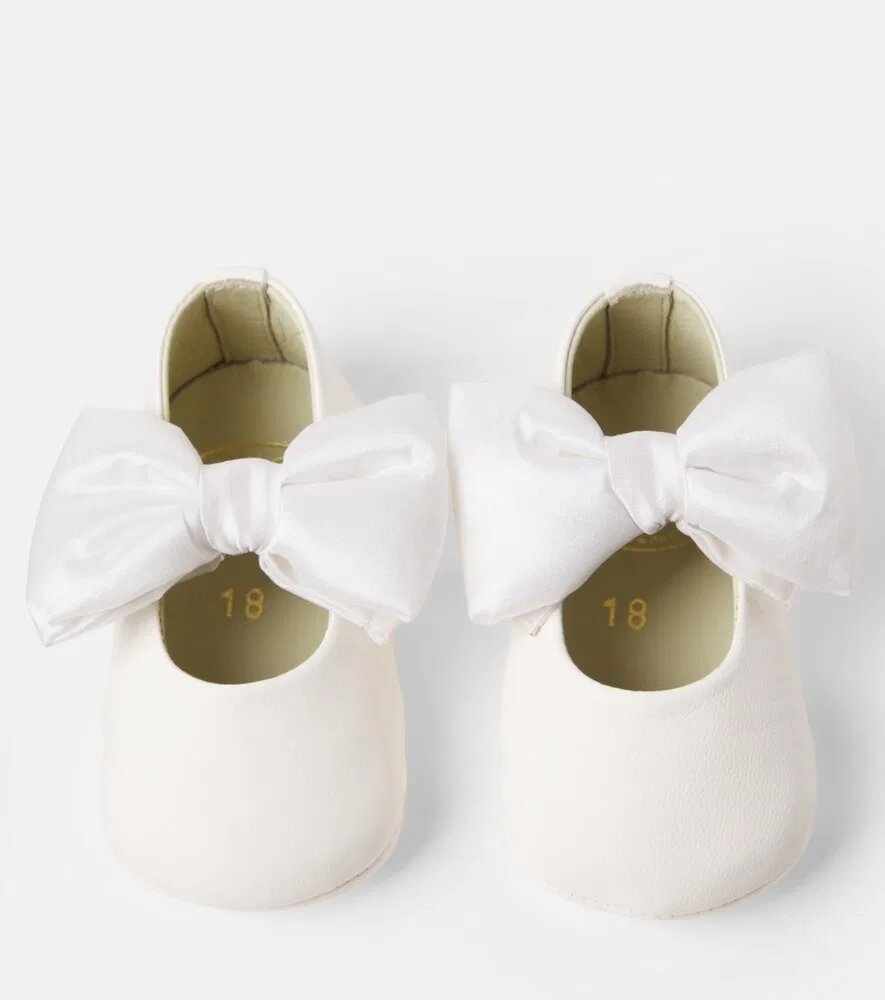 Кожаные ботильоны Baby Rose с бантиком PèPè, белый — фото 4
