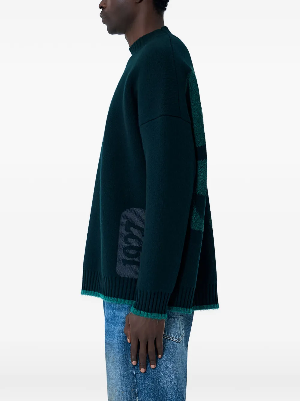 Джемпер из жаккардового трикотажа Lacoste, зеленый — фото 2