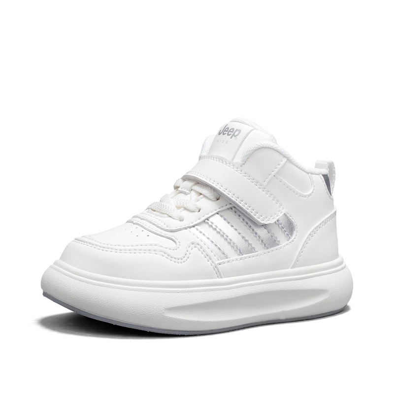 Jeep Термоутепленные кроссовки для скейтбординга mid top с амортизацией White Silver детские — фото 3