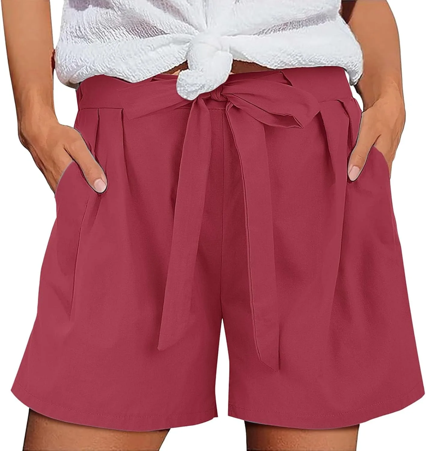 

Женские шорты из льна — Casual с кулиской и высокой посадкой Kifszeury