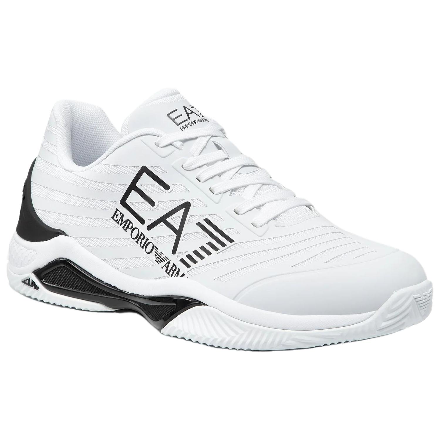 EMPORIO ARMANI EA7 Mesh легкие низкие повседневные кроссовки Unisex черные белые — фото 3