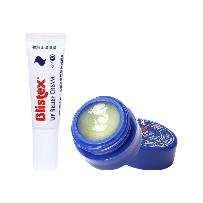 BLISTEX Бальзам для губ Blue Lip Small Blue Jar White Tube увлажняющий, уменьшает морщинки на губах, предотвращает сухость и растрескивание 7г+6г — фото 2