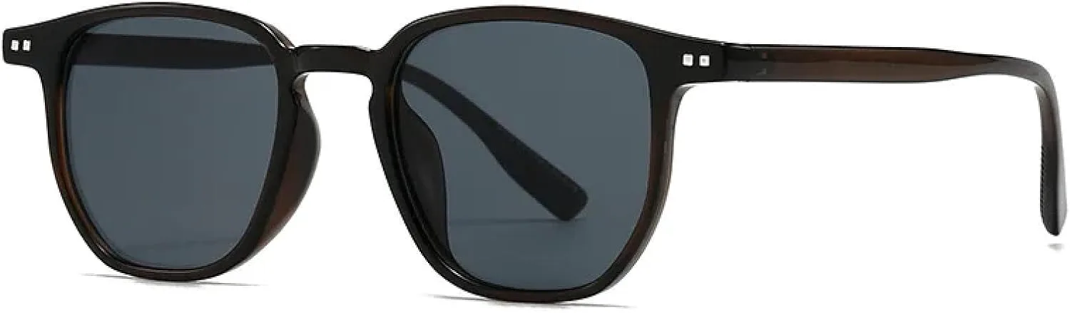 

Винтажные мужские солнцезащитные очки, модные, цвета шампанского, солнцезащитные очки UV400, женские в стиле панк с заклепками VVTWSSW, C6 Dark Brown Gray