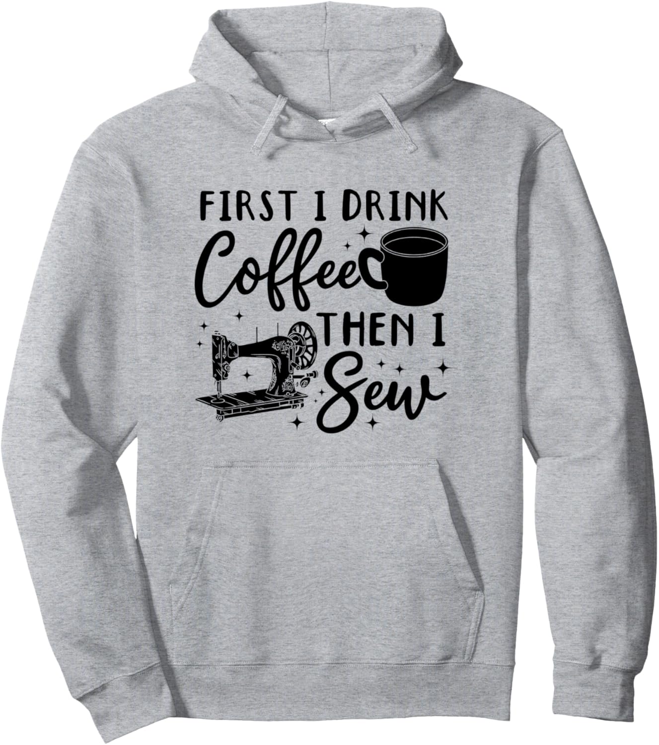 

Сначала выпей кофе, потом шей - забавная толстовка с цитатой о шитье Funny Sewing Quotes Sewing Lover, серый