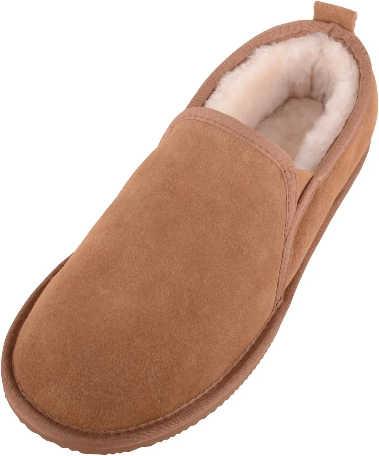 Мужские замшевые тапочки ABSOLUTE FOOTWEAR на подкладке из овчины с двойной эластичной вставкой, Maroon