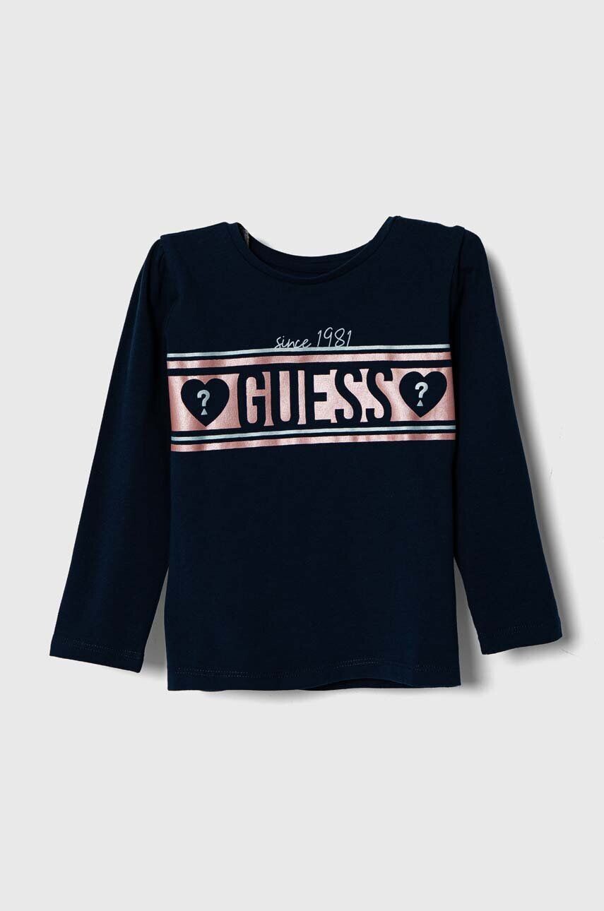 

Детская футболка с длинными рукавами Guess, темно-синий
