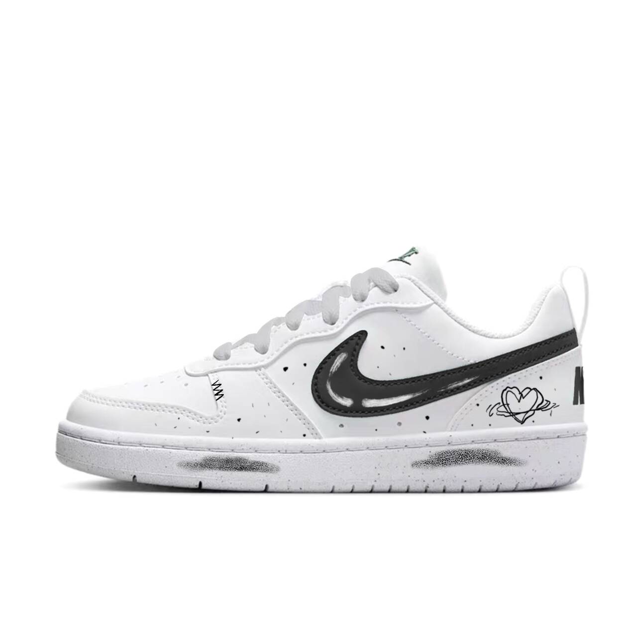 

Nike Кроссовки для скейтбординга Court Borough Low Top черно-белые подростковые