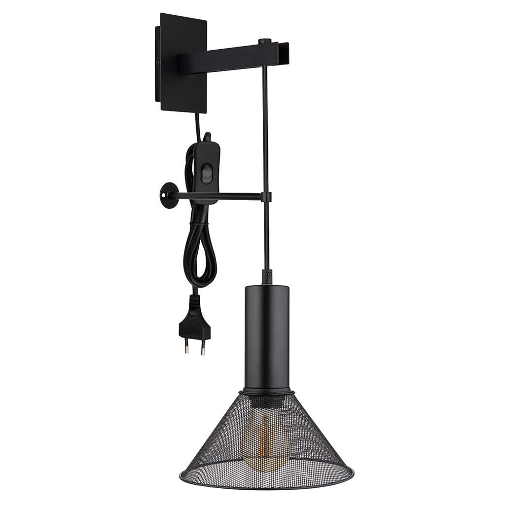 

Настенный светильник, металл, штепсельный кабель, матовый черный, В 67 см Globo Lighting