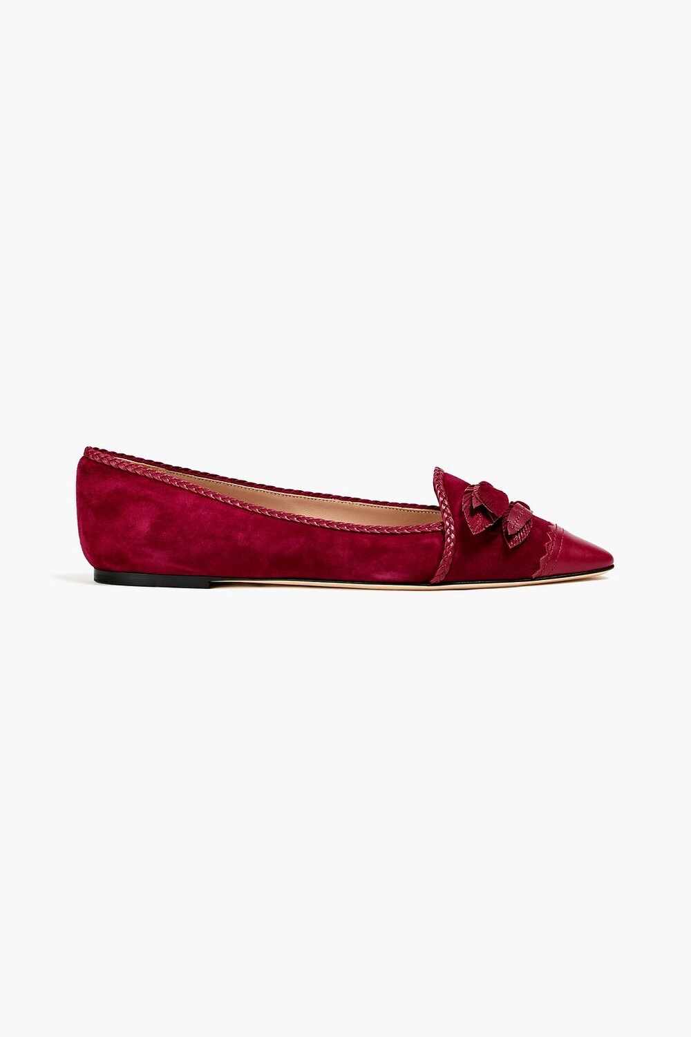 

Туфли из кожи и замши с острым носком, украшенные бантом TOD'S, сливовый