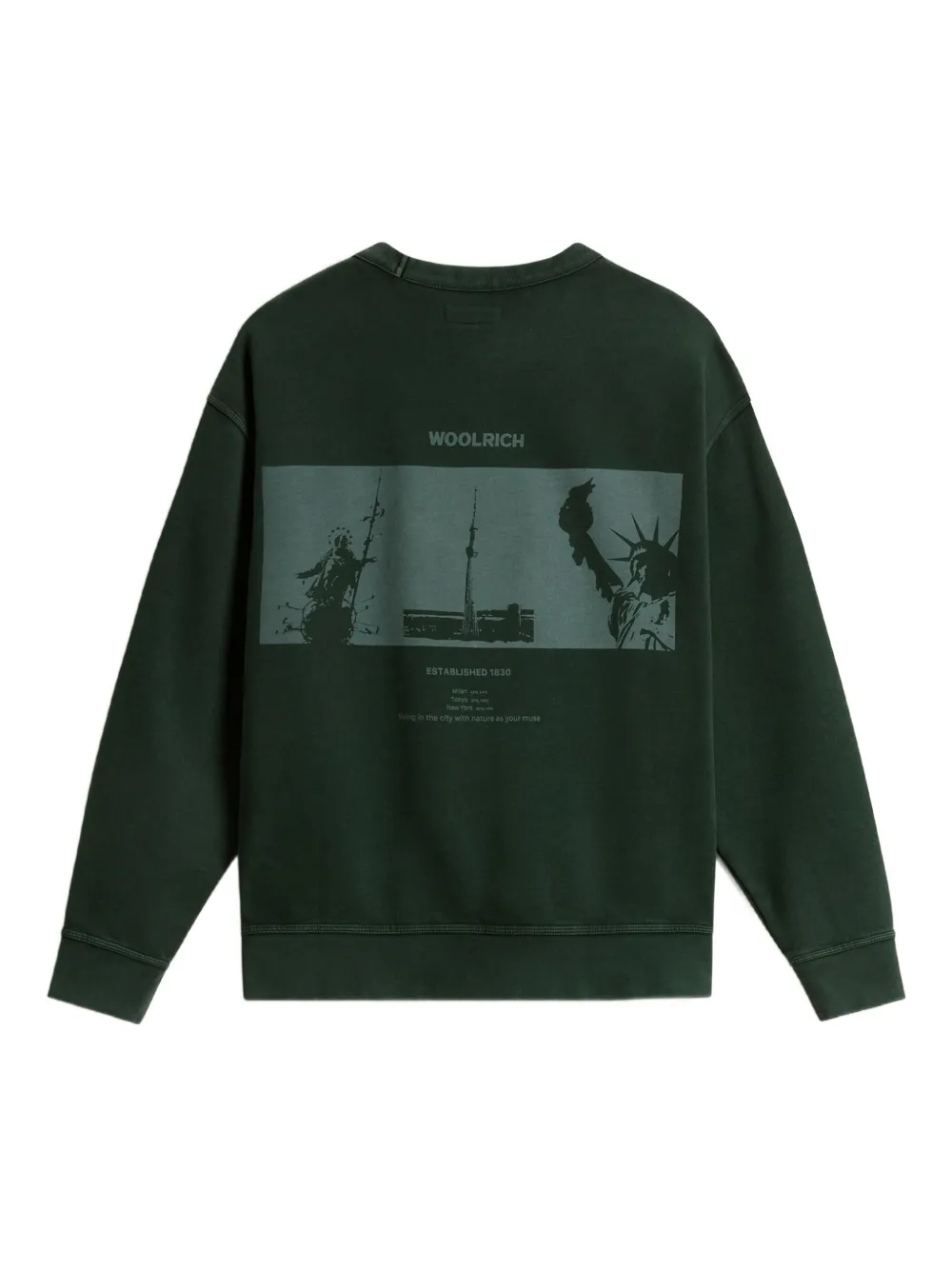 Толстовка с круглым вырезом и графичным принтом Woolrich Kids, зеленый — фото 2