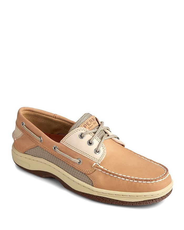 Мужские туфли-лодочки из светло-коричневой кожи с тремя глазками Sperry, коричневый/бежевый — фото 3